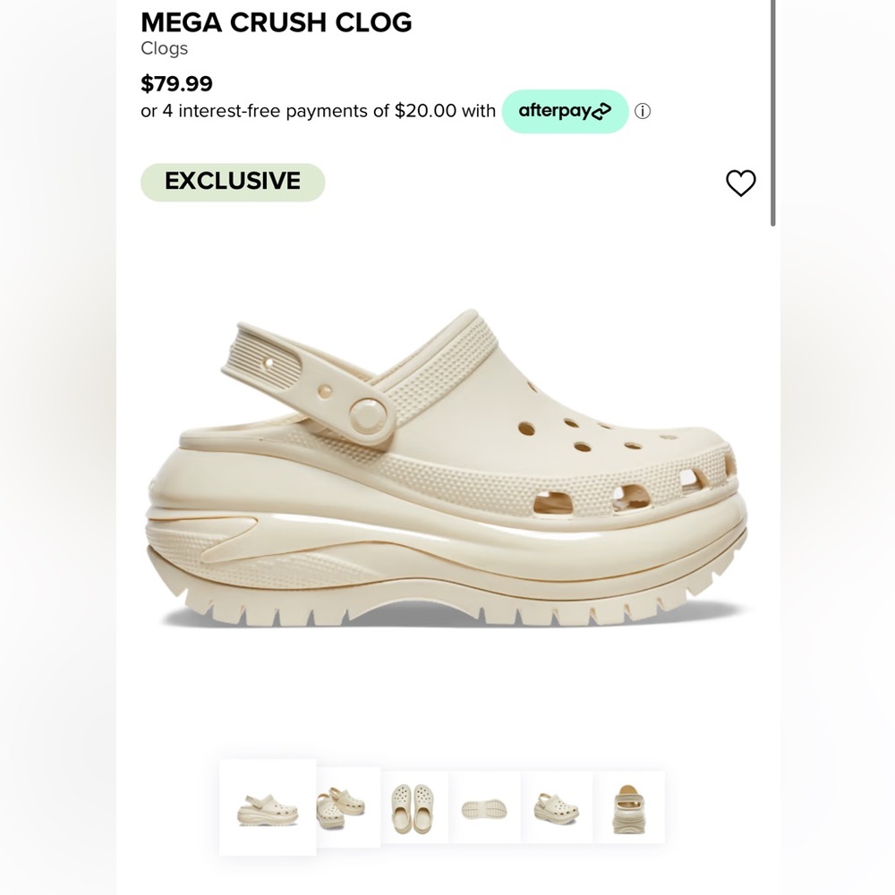 mega crush croc (color:bone) used size W9